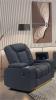 Foto Sillone relax electricos reclinables - portavasos - luces LED - puerto usb - una plaza - gris - TEXAS