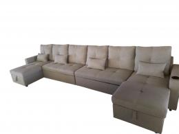Sofá 2camas + 2 arcones+USB+TYPE-C+portavasos - Costa UXXL 406 CM x 130cm