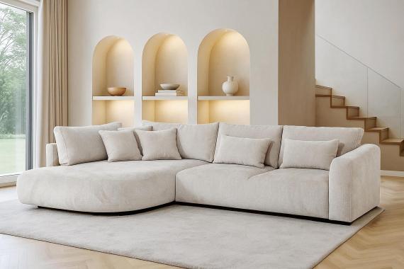 Foto Sofá 300 cm x 185 cm crema - JACOBS L