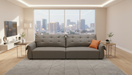 Sofá Recto 3 Plazas B1 – Piel Natural 310 cm