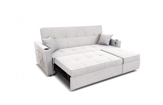 Foto Sofá cama 3 pl.  moderno, +2USB+2type-C+2portavasos - COSTA R,  220 cm