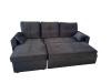 Foto Sofá cama 3 pl. reversible moderno con arcon de almacenamiento+USB+type-C+portavasos- negro - Costa L 217cm x 130cm