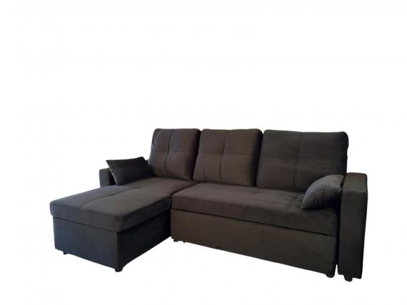 Foto Sofá cama 3 pl. reversible moderno con arcon de almacenamiento+USB+type-C+portavasos- negro - Costa L 217cm x 130cm