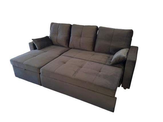 Foto Sofá cama 3 pl. reversible moderno con arcon de almacenamiento+USB+type-C+portavasos- negro - Costa L 217cm x 130cm