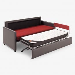 Sofá cama 3 plazas - Duetto, Gris, Con cama