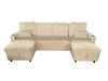 Foto Sofá Cama Chaise Longue COSTA U 280cm - USB y Almacenaje con Patas Altas Beige