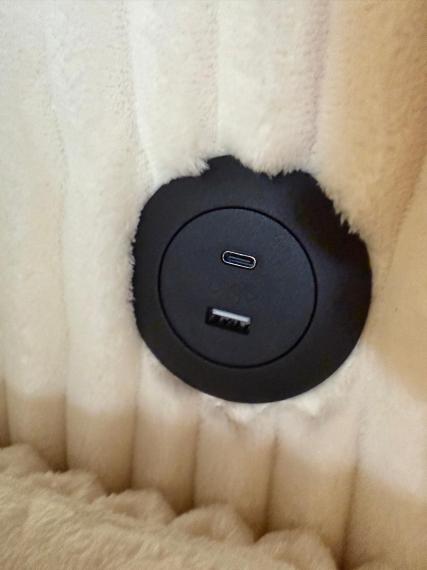 Foto Sofá Cama Chaise Longue COSTA U 280cm - USB y Almacenaje con Patas Altas Beige