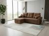 Photo REVERSIBLE 3-SEATER SOFA BED WITH CHAISE LONGUE AND STORAGE IN BROWN FABRIC – COSTA LUX