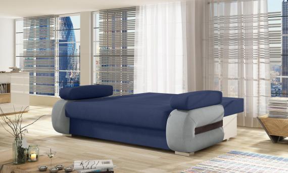 Foto Sofá cama clásico reinventado con el diseño moderno 202cm - Laura, Azul