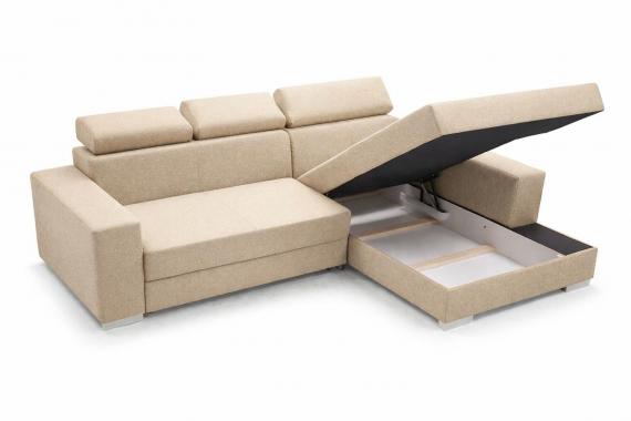 Foto SOFÁ CAMA CON ARCÓN CABEZALES RECLINABLES 263 CM X 178 CM MÉXICO DE LUX BEIGE