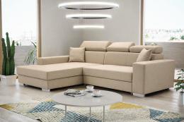 SOFÁ CAMA CON ARCÓN CABEZALES RECLINABLES 263 CM X 178 MÉXICO DE LUX BEIGE