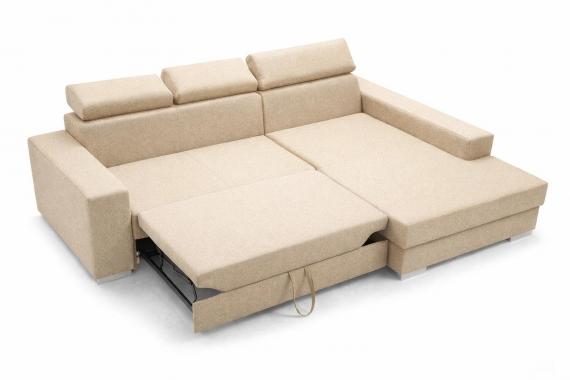 Foto SOFÁ CAMA CON ARCÓN CABEZALES RECLINABLES 263 CM X 178 CM MÉXICO DE LUX BEIGE