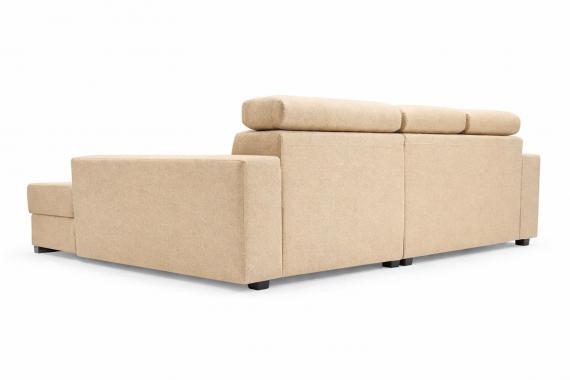 Foto SOFÁ CAMA CON ARCÓN CABEZALES RECLINABLES 263 CM X 178 CM MÉXICO DE LUX BEIGE