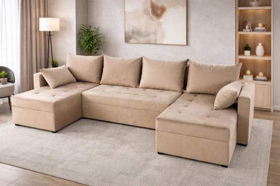 U-shaped sofa bed MOS with storage