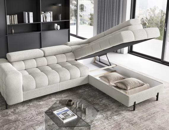 Foto SOFÁ CAMA CON ARCÓN I PATAS ALTAS 276 CM X 200 CM FERUCHE BLANCO OFERTA