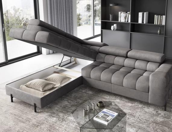 Foto SOFÁ CAMA CON ARCÓN I PATAS ALTAS 276 CM X 200 CM FERUCHE GRIS OFERTA