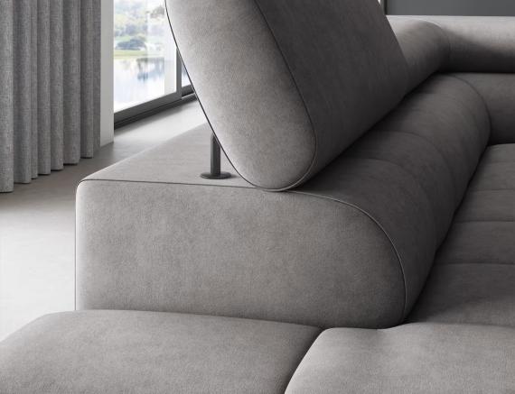 Foto SOFÁ CAMA CON ARCÓN I PATAS ALTAS 276 CM X 200 CM FERUCHE GRIS OFERTA