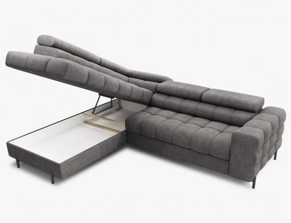 Foto SOFÁ CAMA CON ARCÓN I PATAS ALTAS 276 CM X 200 CM FERUCHE GRIS OFERTA