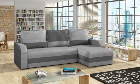 Foto SOFÁ CAMA CON ARCÓN REVERSIBLE 250 CM X 150 CM GIULIO GRIS TELA / GRIS OSCURO TELA