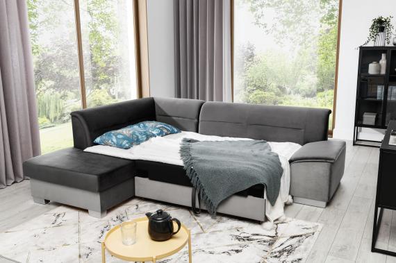 Foto Sofá cama con arcón - Verso, Beige/Crema, Tela/Polipiel, 266x212