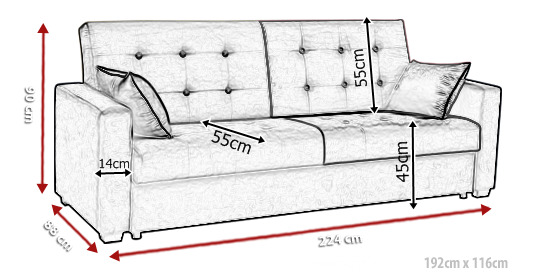 Foto Sofá cama con forma minimalista - BAWARIA, Verde