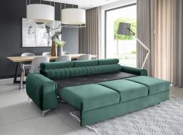 Sofá cama con reposacabezas reclinables - LAURENCE, Verde