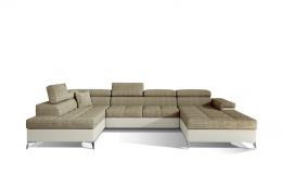 Sofá cama en forma de U -  Eduardo, Beige/Crema, 345x202