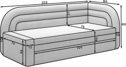 Sofá cama - Fabillo, Royal 04/gris, Derecho