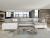 SOFÁ CAMA FORMA DE U 322 CM X 204 CM HAVANA GRIS TELA/BLANCO POLIPIEL