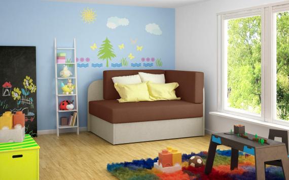 Foto Sofá-cama infantil - Rosa, Omega 86/Omega 02