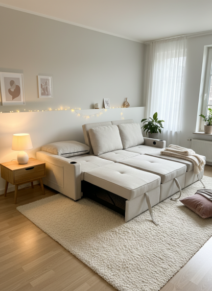 Foto Sofá cama lineal 3 plazas moderno+USB+type-C+portavasos-246cm - COSTA R