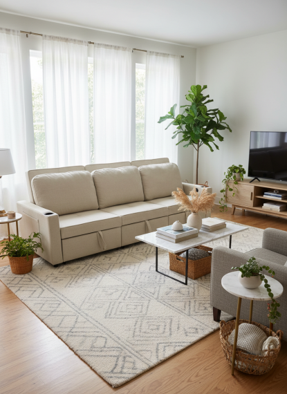 Foto Sofá cama lineal 3 plazas moderno+USB+type-C+portavasos-246cm - COSTA R