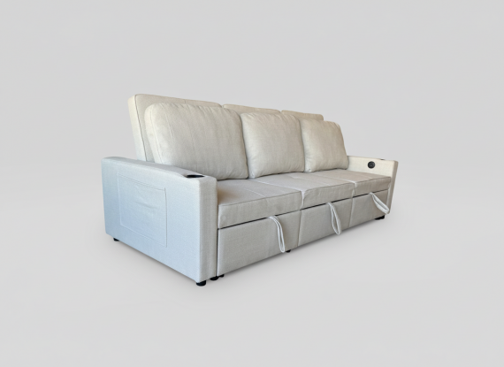 Foto Sofá cama lineal 3 plazas moderno+USB+type-C+portavasos-246cm - COSTA R