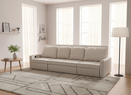 Sofá cama lineal 4 plazas moderno+USB+type-C+portavasos-284cm - COSTA R