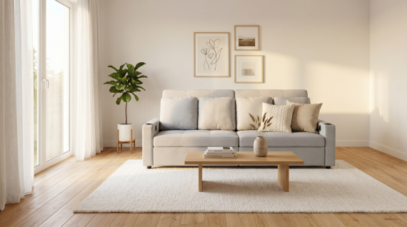 Foto Sofá cama lineal 4 plazas USB type-C portavasos 252cm - Costa R