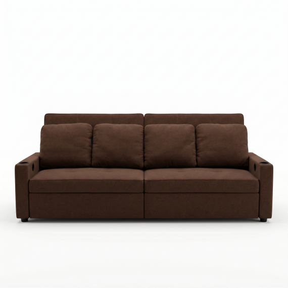 Foto Sofá cama lineal 4 plazas USB type-C portavasos 252cm - Costa R