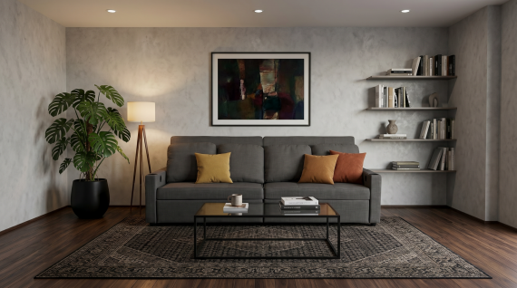 Foto Sofá cama lineal 4 plazas USB type-C portavasos 252cm - Costa R