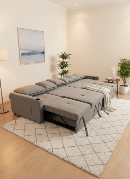 Foto Sofá Cama I Lineal I 400cm I 6 Plazas I Puertos USB y Type-C Integrados COSTA R XXL