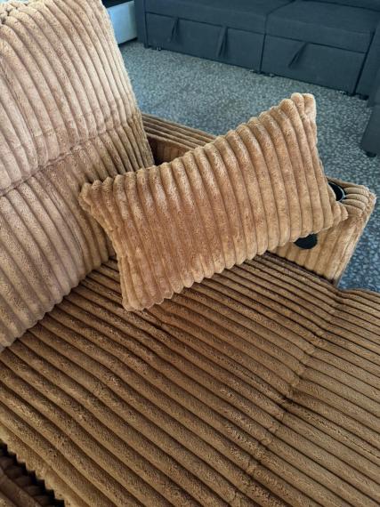 Foto Sofá cama  moderno con arcon de almacenamiento+USB+type-C+portavasos-400cm x 135cm  tela pana - COSTA U LUX