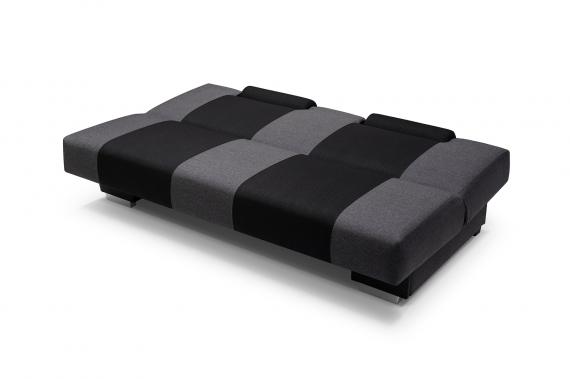 Foto Sofá cama único con reposacabezas ajustables - ANTONIO, Gris + Gris oscuro, 204 cm