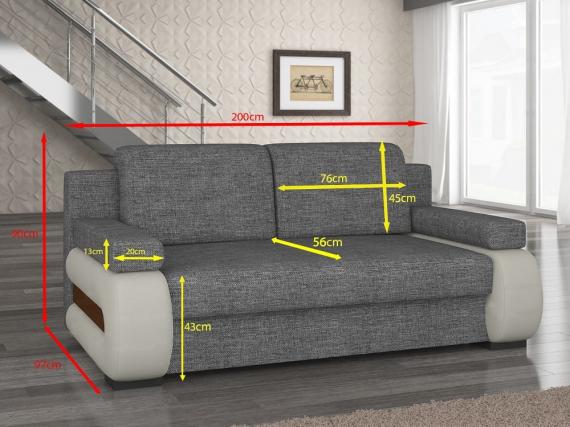 Foto Sofá cama pequeño moderno con cojines laterales – Cambridge