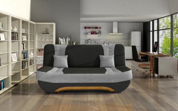 Foto Sofá Cama Plegable Compacto – EWA, Gris + Negro