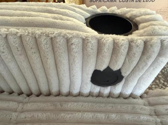 Foto Sofá cama  moderno con arcon de almacenamiento+USB+type-C+portavasos-400cm x 135cm  tela pana - COSTA U LUX