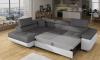 Foto Sofá cama rinconera con arcón gris/blanco, tela/polipiel - Anton, 272x203