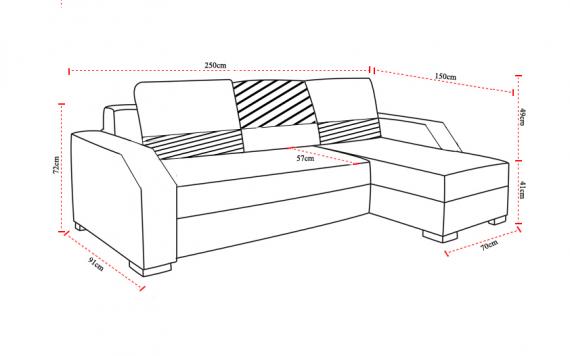 Foto Sofá cama rinconera pequeño reversible - Aris, Gris