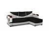 Foto Sofá chaise longue cama con reposabrazos de madera – Puerto, Negro / Blanco