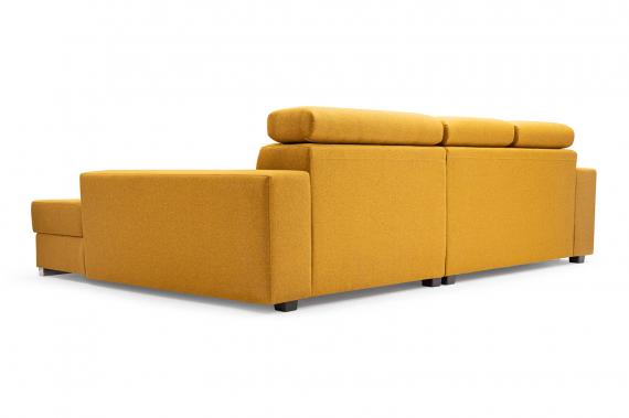 Foto Sofá chaise longue cama con reposacabezas reclinables — MÉXICO DE LUX, Amarillo