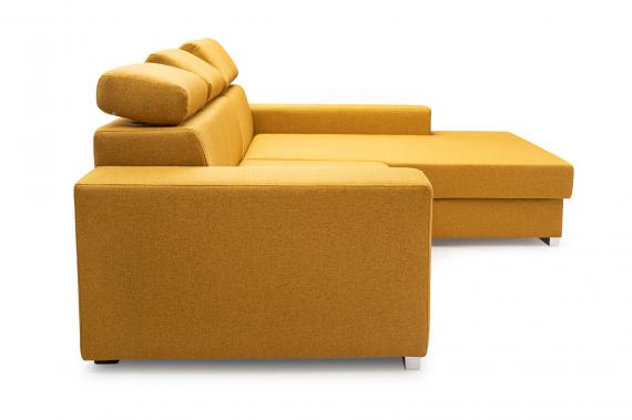 Foto Sofá chaise longue cama con reposacabezas reclinables — MÉXICO DE LUX, Amarillo