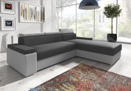 Sofá chaise longue cama con reposacabezas reclinables — MÉXICO DE LUX, Gris oscuro / claro