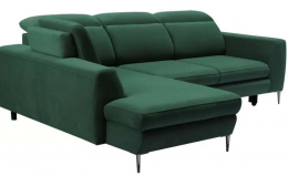 Sofá chaise longue con cama, arcón y cabezales reclinables ‒ Tybet, Verde